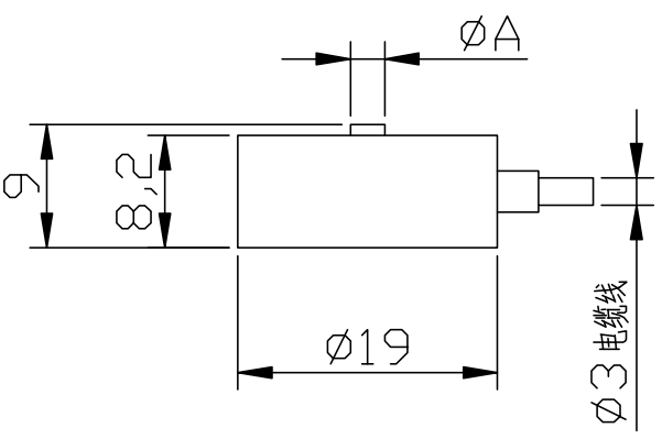 微型壓力傳感器CAZF-Y19尺寸圖
