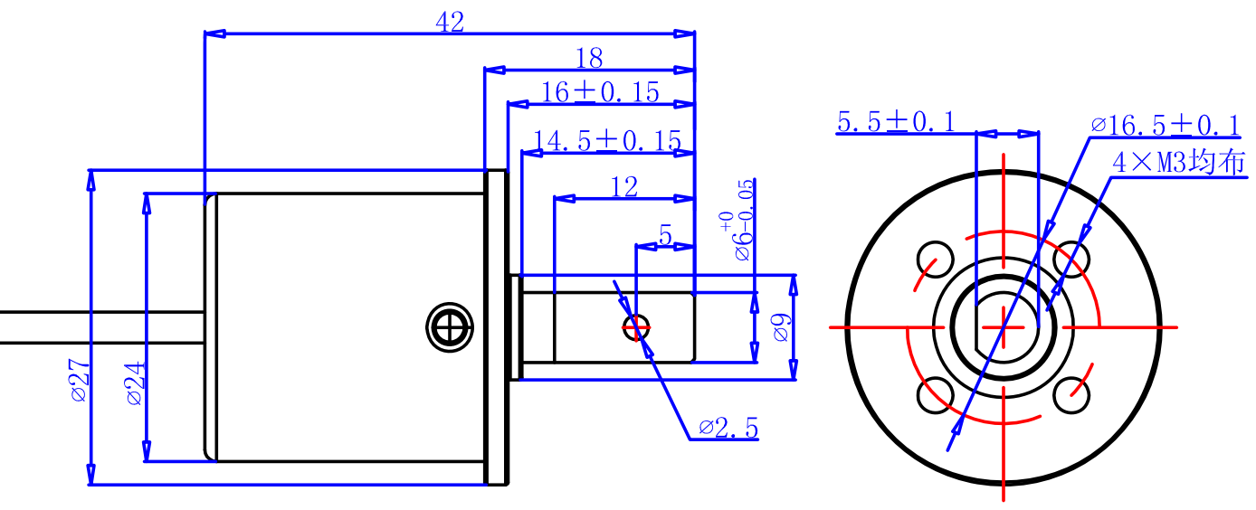 CAZD-24角度傳感器外形尺寸圖