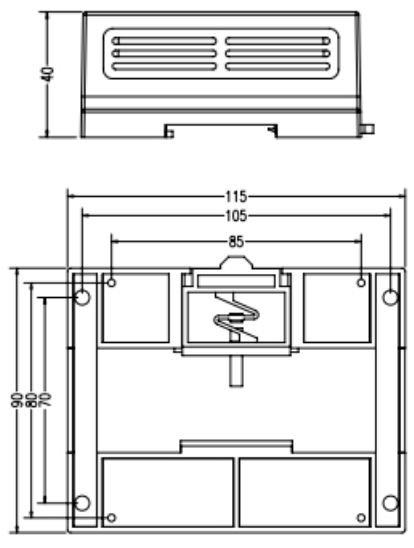 CAZT-R6六通道數(shù)字變送器外形尺寸圖 CAZT-R6六通道數(shù)字變送器外形尺寸圖