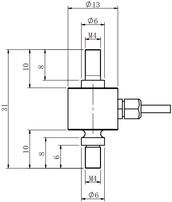 微型拉壓力傳感器CAZF-LY13尺寸圖 微型拉壓力傳感器CAZF-LY13尺寸圖