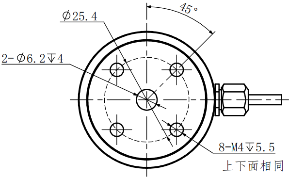 CAZF-LY41拉壓力傳感器外形尺寸圖2 CAZF-LY41拉壓力傳感器外形尺寸圖2