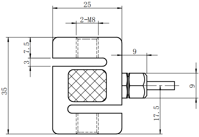 微型拉壓力傳感器CAZF-LS35尺寸圖1