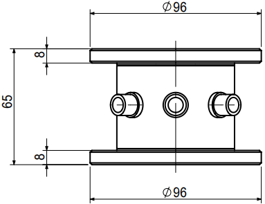 CAZF-3D96三維力傳感器外形尺寸圖2