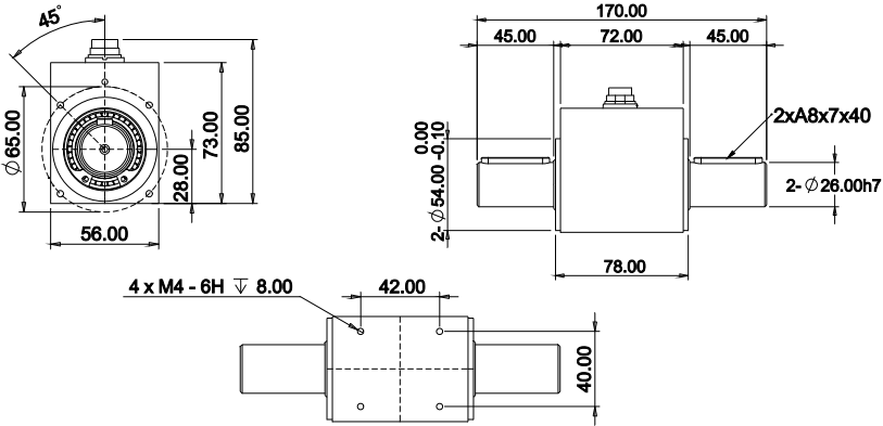 動態(tài)扭矩傳感器CAZF-TD170外形尺寸 動態(tài)扭矩傳感器CAZF-TD170外形尺寸